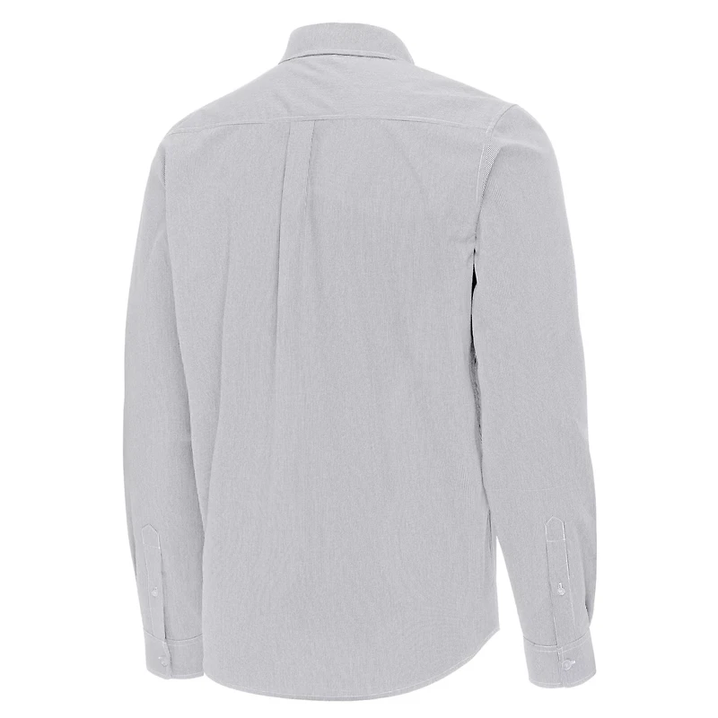 Antigua LSU Tigers Porter Woven Tri-Blend Long Sleeve Button-Down Shirt