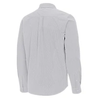 Antigua LSU Tigers Porter Woven Tri-Blend Long Sleeve Button-Down Shirt