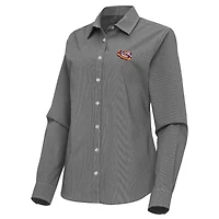 Antigua LSU Tigers Porter Woven Tri-Blend Long Sleeve Button-Up Shirt