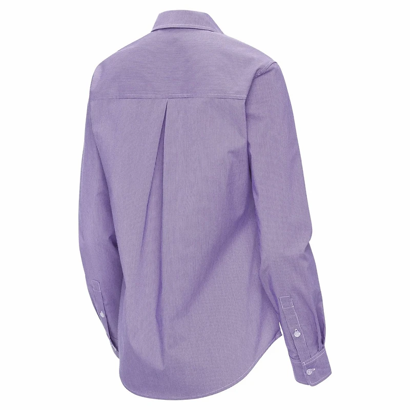 Antigua LSU Tigers Porter Woven Tri-Blend Long Sleeve Button-Up Shirt