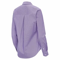 Antigua LSU Tigers Porter Woven Tri-Blend Long Sleeve Button-Up Shirt