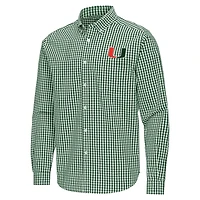Antigua Miami Hurricanes Ellis Woven Tri-Blend Long Sleeve Button-Down Shirt