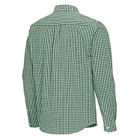 Antigua Miami Hurricanes Ellis Woven Tri-Blend Long Sleeve Button-Down Shirt
