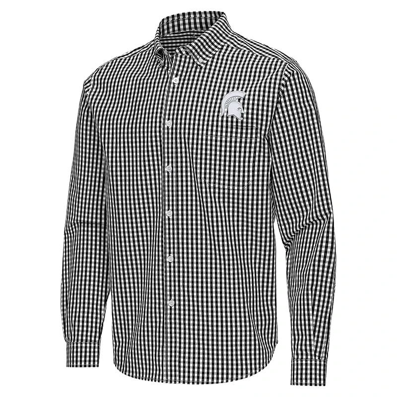 Antigua Michigan State Spartans Ellis Woven Tri-Blend Long Sleeve Button-Down Shirt
