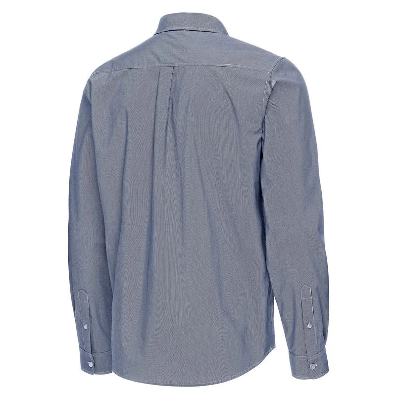 Antigua Michigan Wolverines Porter Woven Tri-Blend Long Sleeve Button-Down Shirt