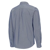 Antigua Michigan Wolverines Porter Woven Tri-Blend Long Sleeve Button-Down Shirt