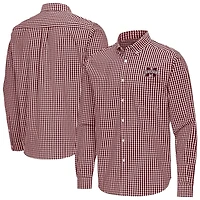 Antigua Mississippi State Bulldogs Ellis Woven Tri-Blend Long Sleeve Button-Down Shirt