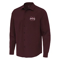 Antigua Mississippi State Bulldogs Exposure Woven Long Sleeve Button-Up Shirt