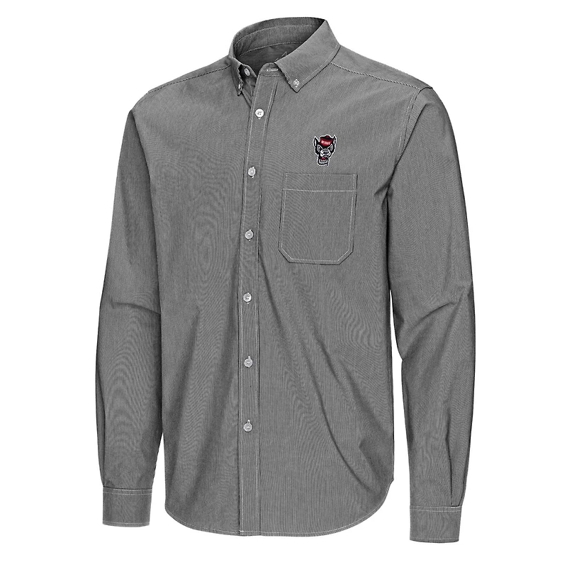 Antigua NC State Wolfpack Porter Woven Tri-Blend Long Sleeve Button-Down Shirt