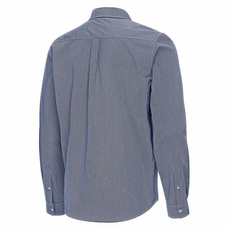 Antigua Notre Dame Fighting Irish Porter Woven Tri-Blend Long Sleeve Button-Down Shirt