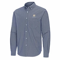 Antigua Notre Dame Fighting Irish Porter Woven Tri-Blend Long Sleeve Button-Down Shirt