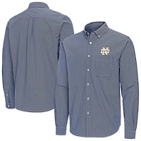 Antigua Notre Dame Fighting Irish Porter Woven Tri-Blend Long Sleeve Button-Down Shirt