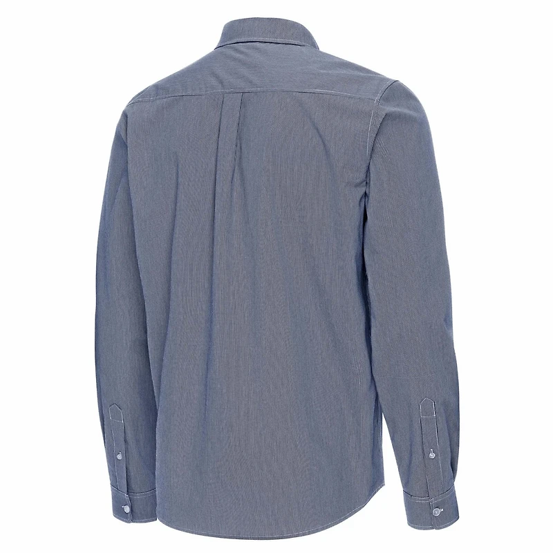 Antigua Notre Dame Fighting Irish Porter Woven Tri-Blend Long Sleeve Button-Down Shirt