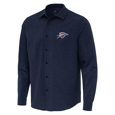 Antigua Oklahoma City Thunder Exposure Woven Long Sleeve Button-Up Shirt