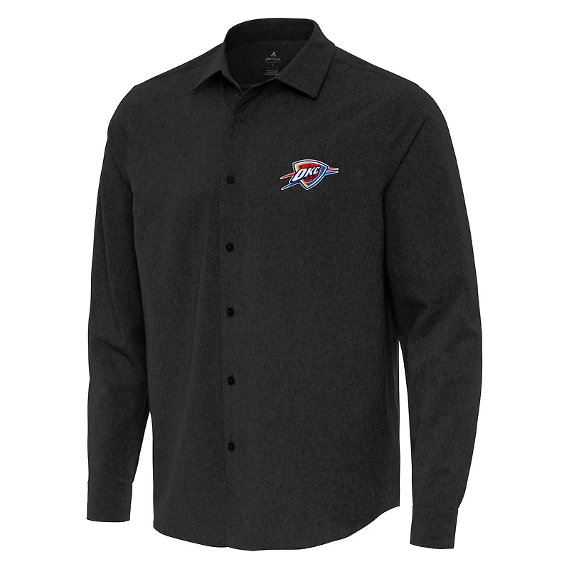 Antigua Oklahoma City Thunder Exposure Woven Long Sleeve Button-Up Shirt