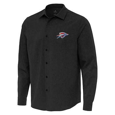Antigua Oklahoma City Thunder Exposure Woven Long Sleeve Button-Up Shirt