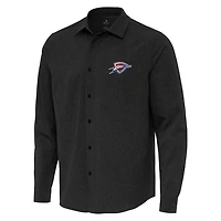 Antigua Oklahoma City Thunder Exposure Woven Long Sleeve Button-Up Shirt