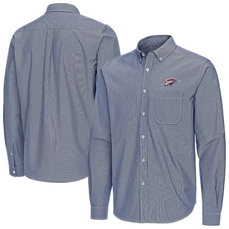 Antigua Oklahoma City Thunder Porter Woven Long Sleeve Button-Down Shirt