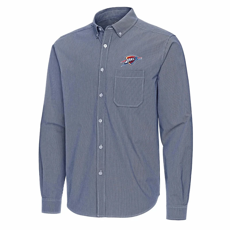 Antigua Oklahoma City Thunder Porter Woven Long Sleeve Button-Down Shirt