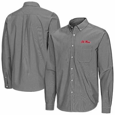 Antigua Ole Miss Rebels Porter Woven Tri-Blend Long Sleeve Button-Down Shirt