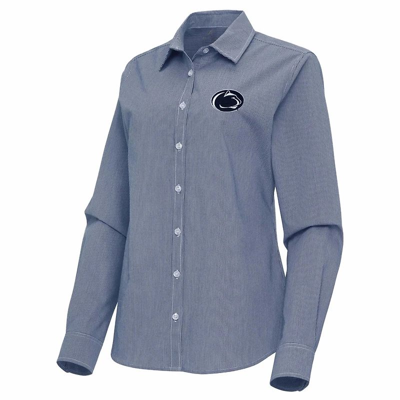 Antigua Penn State Nittany Lions Porter Woven Tri-Blend Long Sleeve Button-Up Shirt