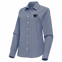 Antigua Penn State Nittany Lions Porter Woven Tri-Blend Long Sleeve Button-Up Shirt