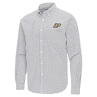 Antigua Purdue Boilermakers Ellis Woven Tri-Blend Long Sleeve Button-Down Shirt
