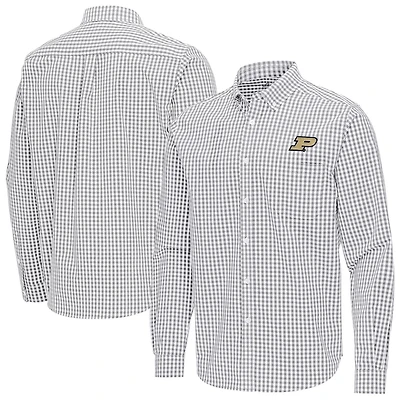 Antigua Purdue Boilermakers Ellis Woven Tri-Blend Long Sleeve Button-Down Shirt