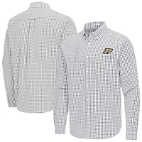 Antigua Purdue Boilermakers Ellis Woven Tri-Blend Long Sleeve Button-Down Shirt