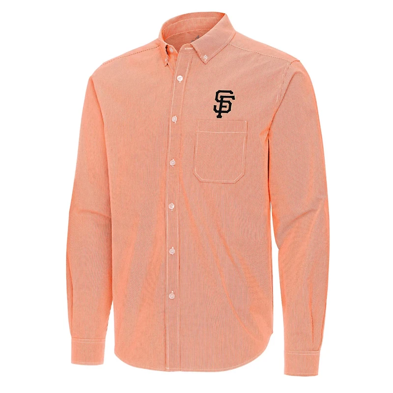 Antigua San Francisco Giants Porter Woven Long Sleeve Button-Down Shirt