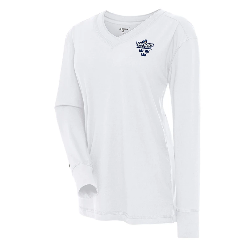 Antigua Sweden Hockey 2025 4 Nations Face Off Symbolic V-Neck Long Sleeve T-Shirt