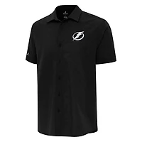 Antigua Tampa Bay Lightning Activate Woven Short Sleeve Button-Up Shirt