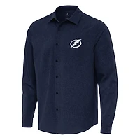Antigua Tampa Bay Lightning Exposure Woven Long Sleeve Button-Up Shirt