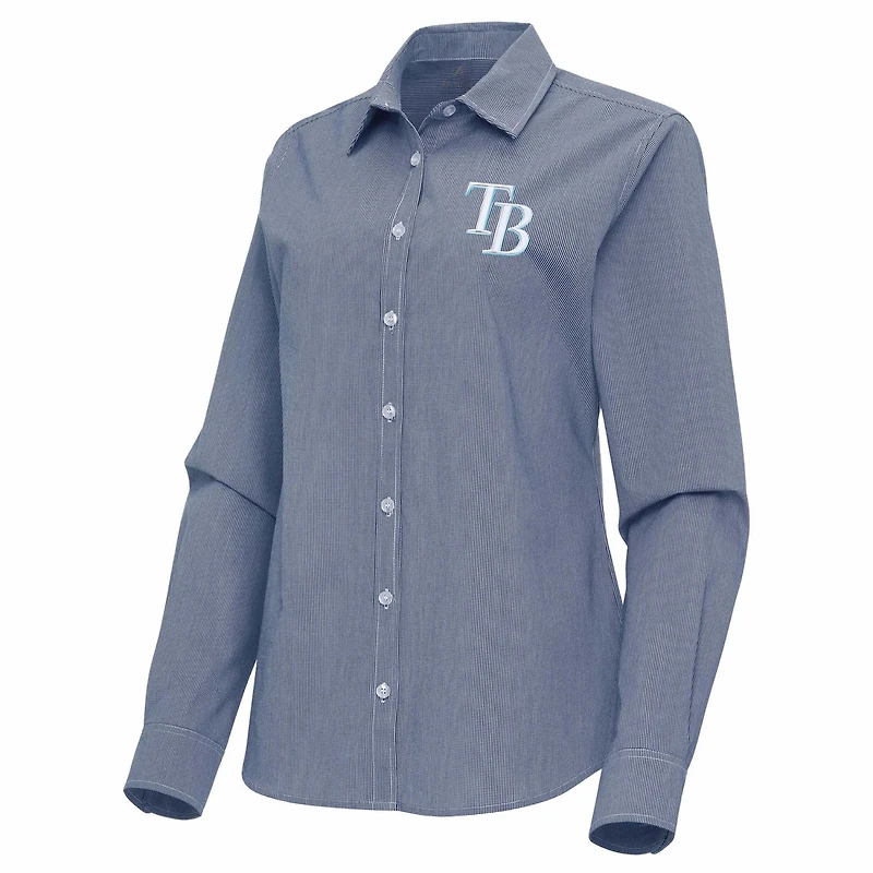 Antigua Tampa Bay Rays Porter Woven Long Sleeve Button-Up Shirt