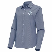 Antigua Tampa Bay Rays Porter Woven Long Sleeve Button-Up Shirt