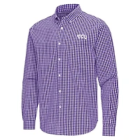 Antigua TCU Horned Frogs Ellis Woven Tri-Blend Long Sleeve Button-Down Shirt