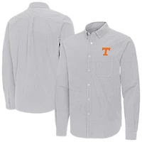Antigua Tennessee Volunteers Porter Woven Tri-Blend Long Sleeve Button-Down Shirt