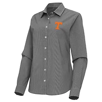 Antigua Tennessee Volunteers Porter Woven Tri-Blend Long Sleeve Button-Up Shirt