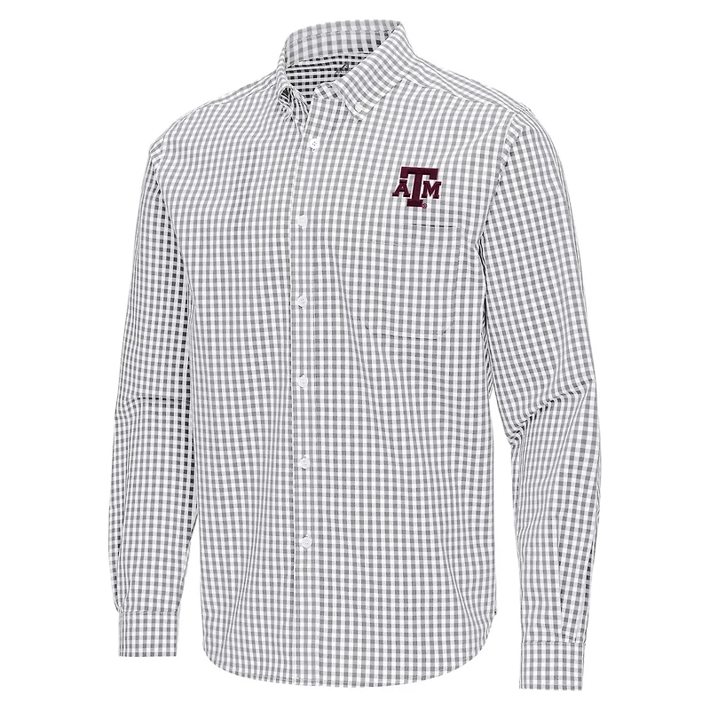 Antigua Texas AM Aggies Ellis Woven Tri-Blend Long Sleeve Button-Down Shirt