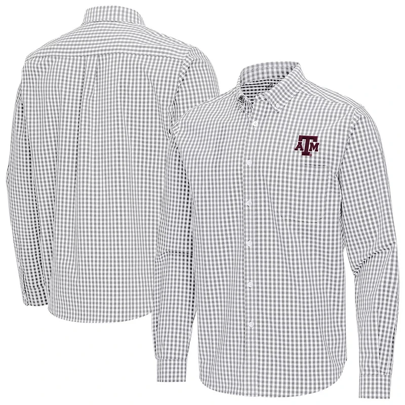 Antigua Texas AM Aggies Ellis Woven Tri-Blend Long Sleeve Button-Down Shirt
