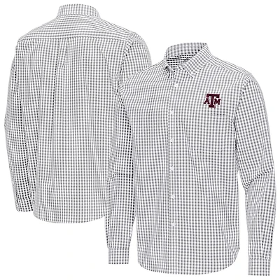 Antigua Texas AM Aggies Ellis Woven Tri-Blend Long Sleeve Button-Down Shirt