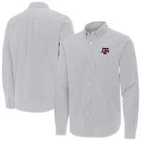 Antigua Texas AM Aggies Porter Woven Tri-Blend Long Sleeve Button-Down Shirt