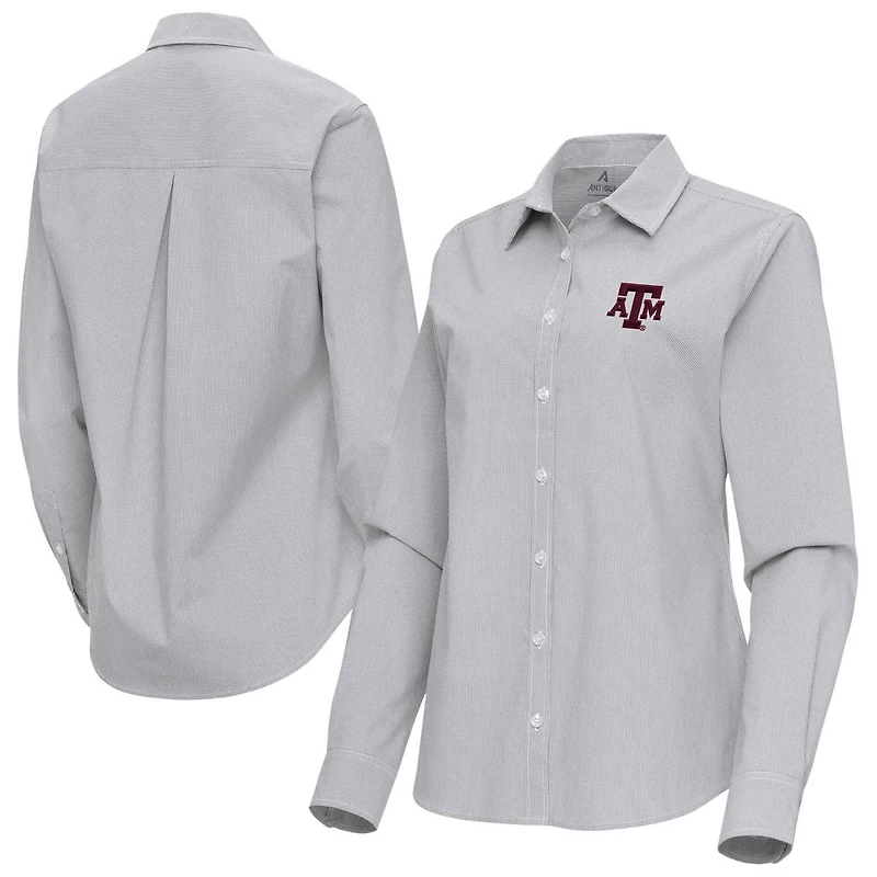 Antigua Texas AM Aggies Porter Woven Tri-Blend Long Sleeve Button-Up Shirt