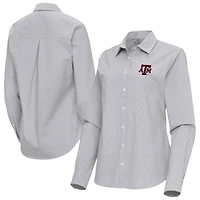 Antigua Texas AM Aggies Porter Woven Tri-Blend Long Sleeve Button-Up Shirt