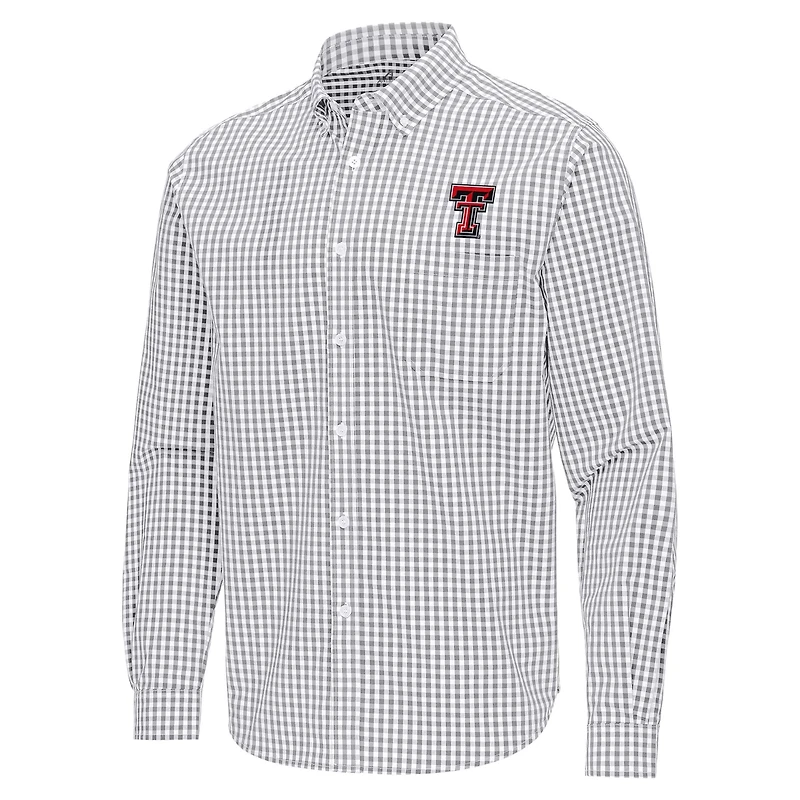 Antigua Texas Tech Raiders Ellis Woven Tri-Blend Long Sleeve Button-Down Shirt