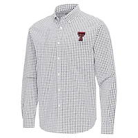 Antigua Texas Tech Raiders Ellis Woven Tri-Blend Long Sleeve Button-Down Shirt