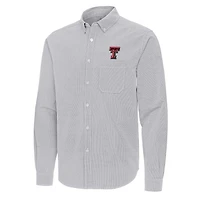 Antigua Texas Tech Raiders Porter Woven Tri-Blend Long Sleeve Button-Down Shirt