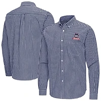 Antigua UConn Huskies Ellis Woven Tri-Blend Long Sleeve Button-Down Shirt