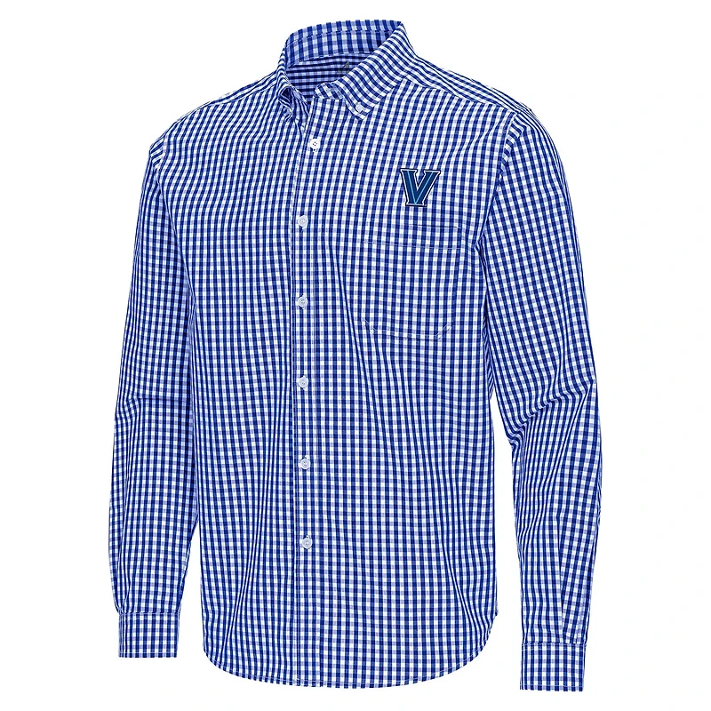 Antigua Villanova Wildcats Ellis Woven Tri-Blend Long Sleeve Button-Down Shirt
