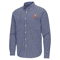Antigua Virginia Cavaliers Ellis Woven Tri-Blend Long Sleeve Button-Down Shirt